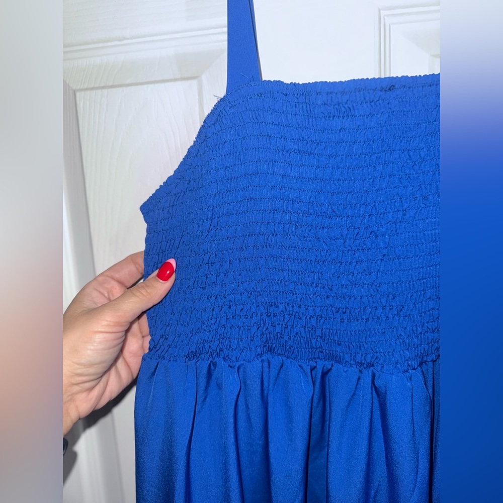 Elegant Blue Ankle Length Dress - Picture 4 of 7